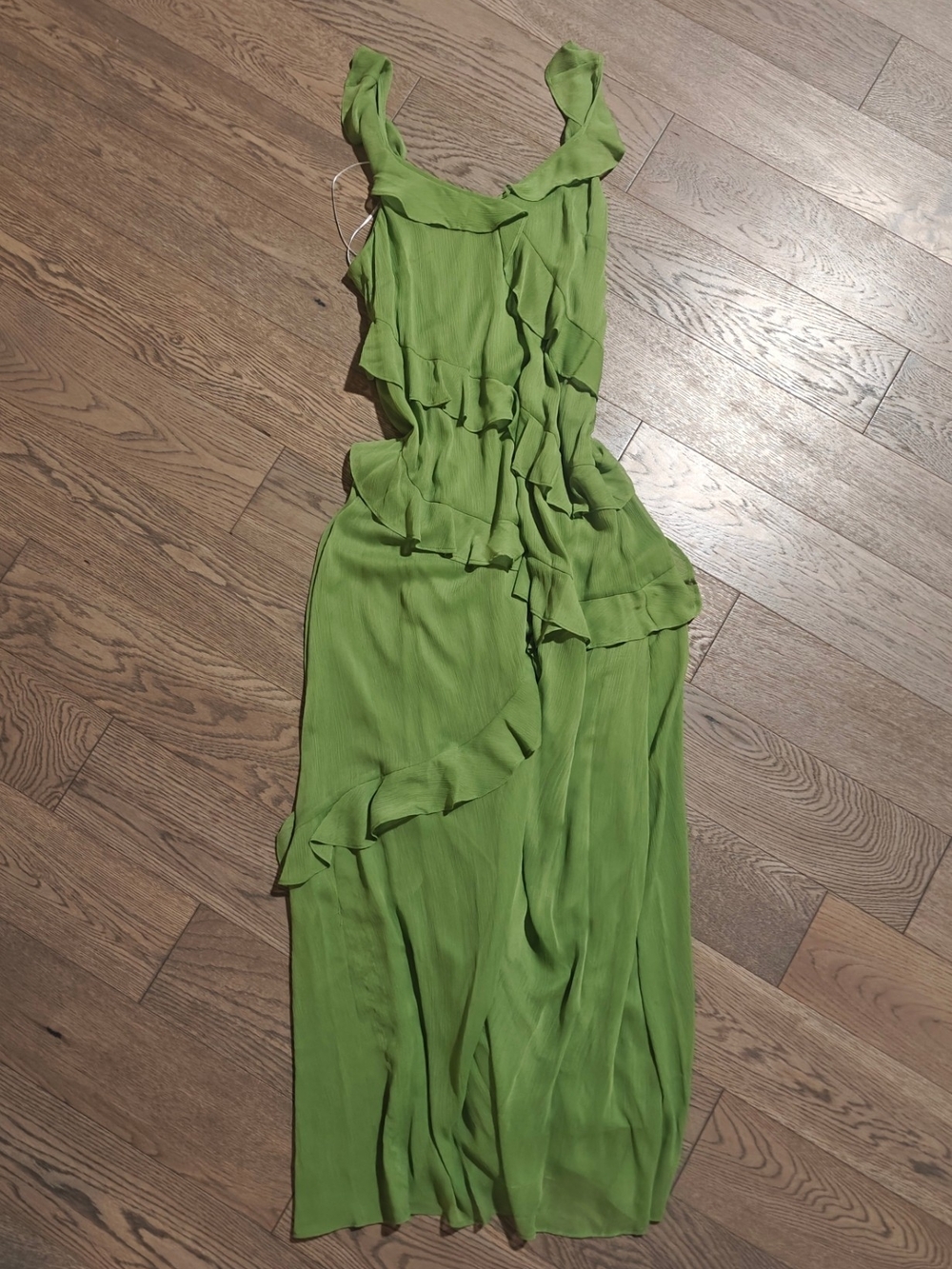 DKNY Lime Green Ruffle Maxi Dress